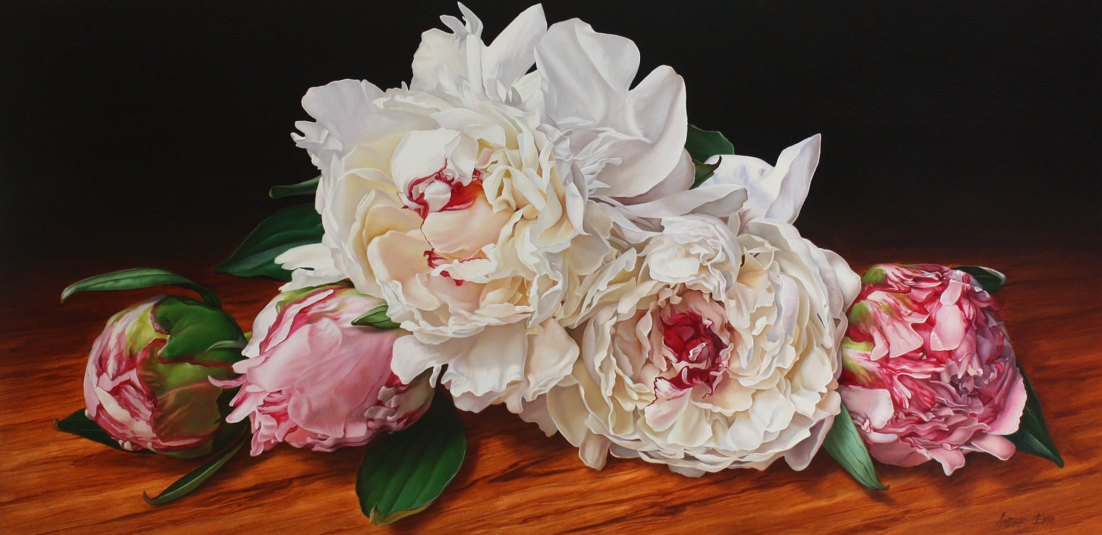 Amber Emm, "Floral Ripples", Oil on Canvas, 1200 x 600mm, 2018, Floral Painting