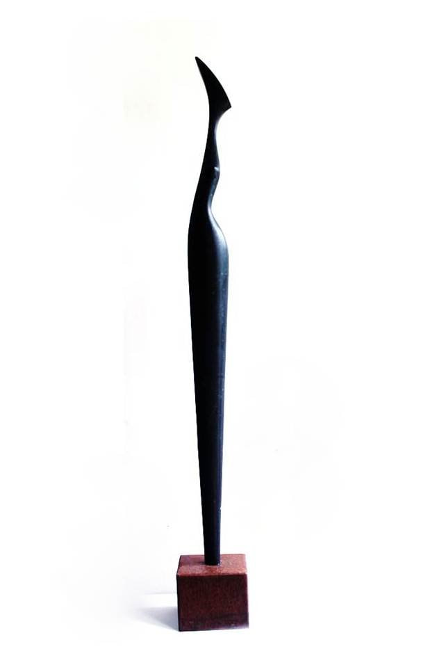 Anna Korver, "Standing Figure", Basalt, 1040mm Tall