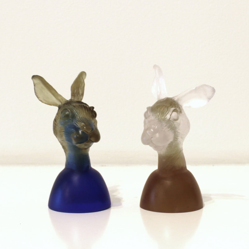 Clare McGlynn "Roger Rabbits", Cast Glass, ​140 x 70 x 80mm, 2023