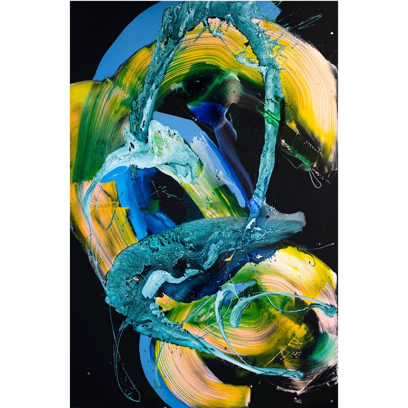Cristina Popovici, "Tidal Wave (Blue)", ixed Media on Canvas, 1800 x 2700mm, 2023