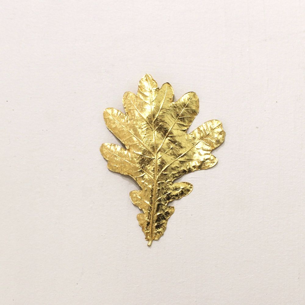 Rachel Murphy Oak Leaves - Medium Hand Pressed 24ct Gold Wall Sculpture Wall Hang approximately 110 x 80mm