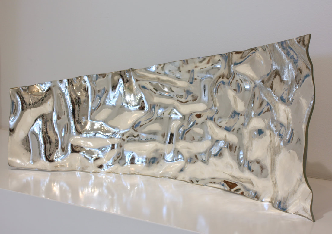 Frances Hanson- "Craggy Range", Silvered Glass Sculpture, Silvering by Karryn Wallis, 750 x 320 x 220mm, 2022, SOLD