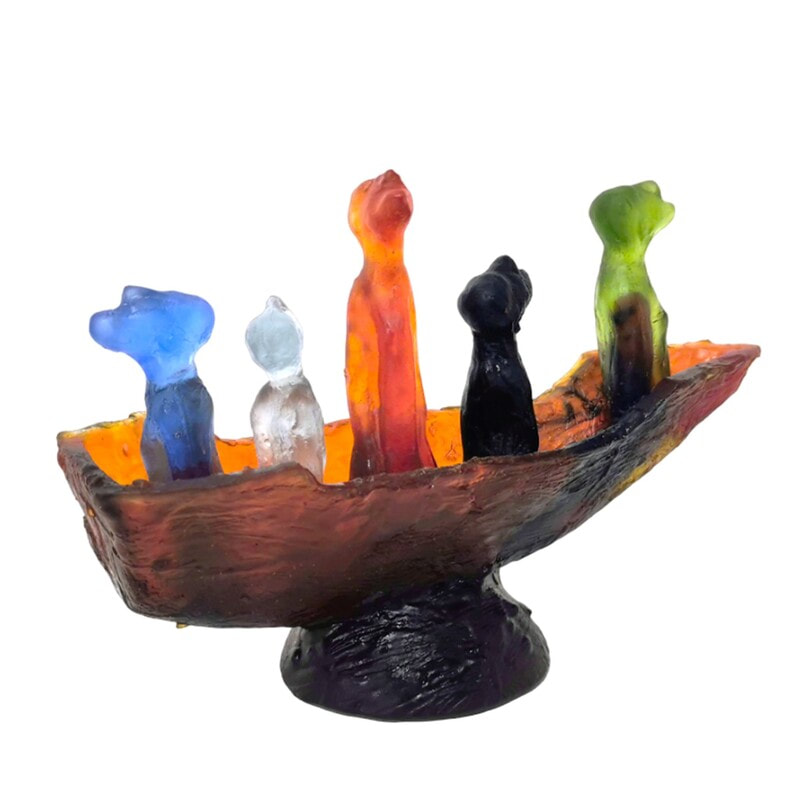 Graeme Hitchcock, "A Lot of People in a Small Boat (Multi)", Cast Glass, 260 x 170 x 90mm, 2023