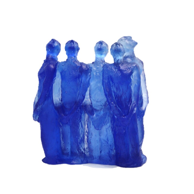"Where Two or Three are Gathered (Cobalt)", Cast Glass, 220 W x 220 H x 125mm D, 2022,