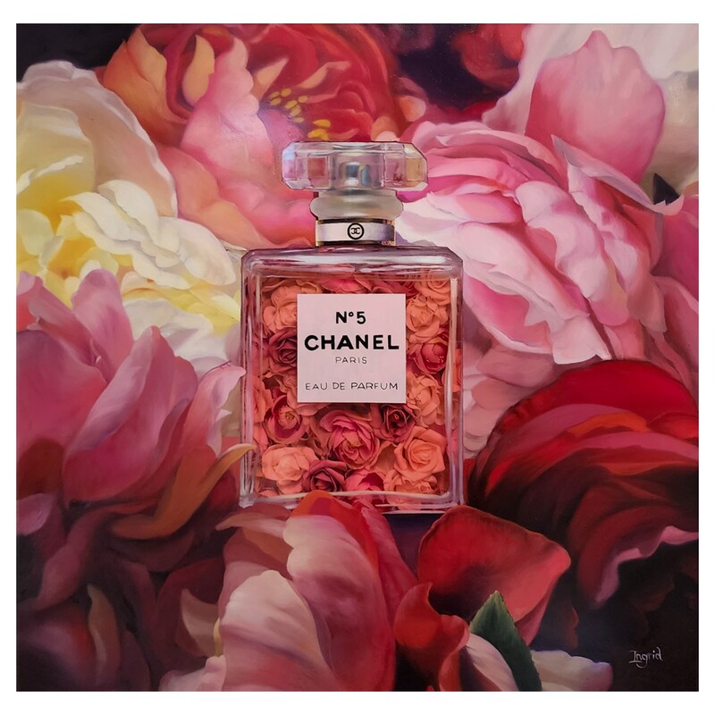 Ingrid Boot, "Chanel Bouquet", Oil on Perspex, 630 x 630mm, 2023