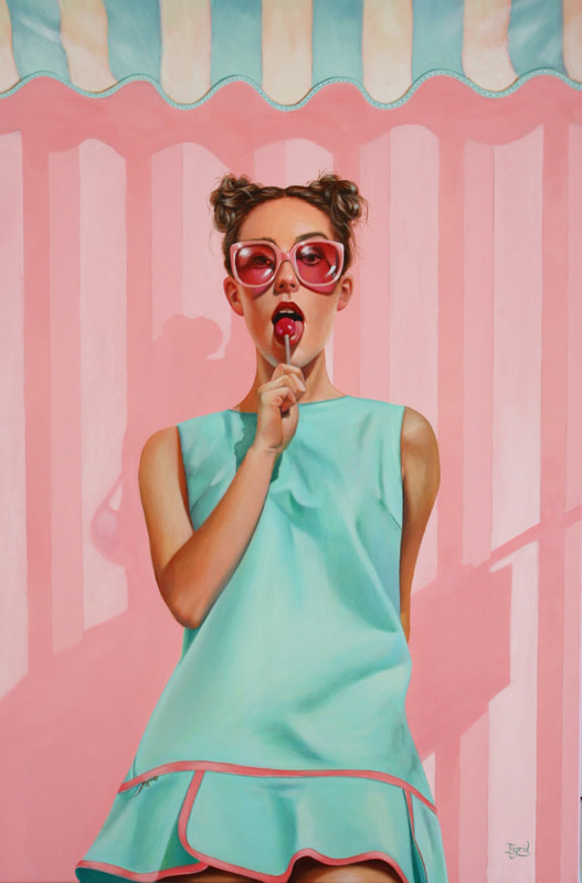 Ingrid Boot, "Strawberry Pop", Acrylic on Canvas, 600 x 900mm, 2020