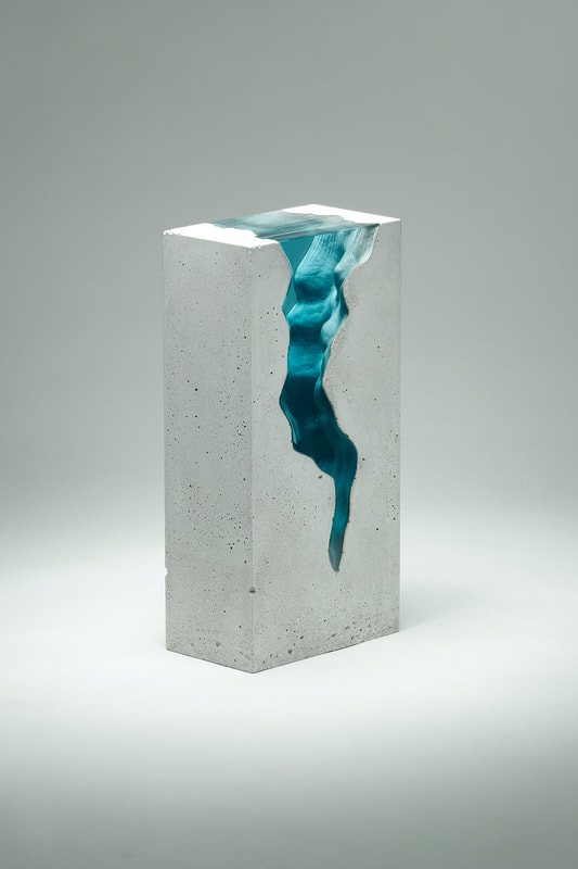 Ben Young, Inverse III, Laminated float glass & cast concrete, 400 H x 200 W x 115mm D, 2021