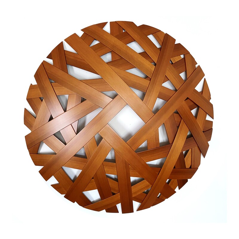 Jamie Adamson- "Aperture", Domed Cedar Wall Sculpture, 900mm Diameter, 2022