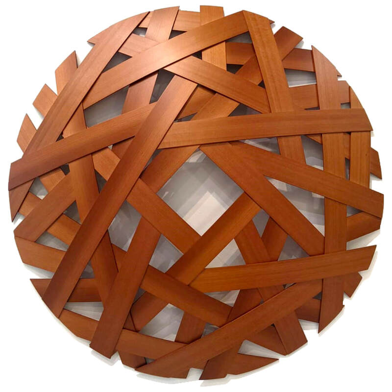 Jamie Adamson, "Cedar Weave", Timber Wall Sculpture, 960mm Diameter, 2023