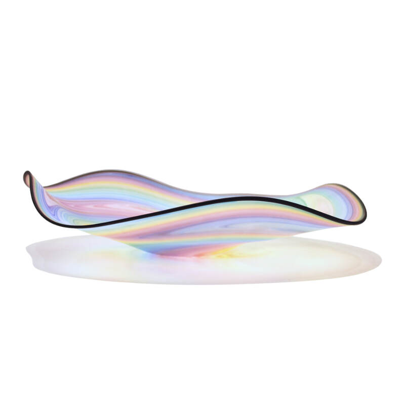 ​Justin Culina, "Rainbow Platter", Hand Blown Glass (Etched Finish), ​520mm Diameter, 2023