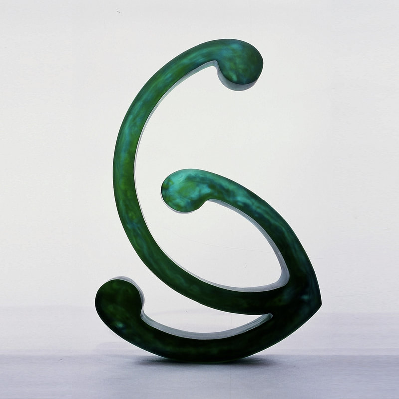 John Abramczyk, "Koru", Cast Glass (Emerald Green Mix), SOLD