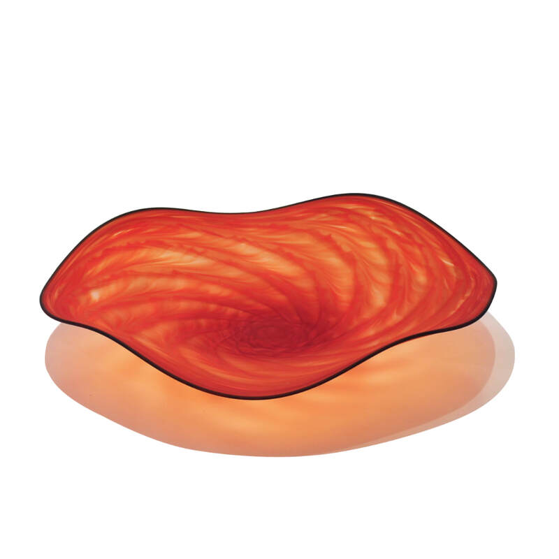 Justin Culina, "Autumn Feather Platter (Frosted)", Hand Blown Glass, ​430mm Diameter, 2023