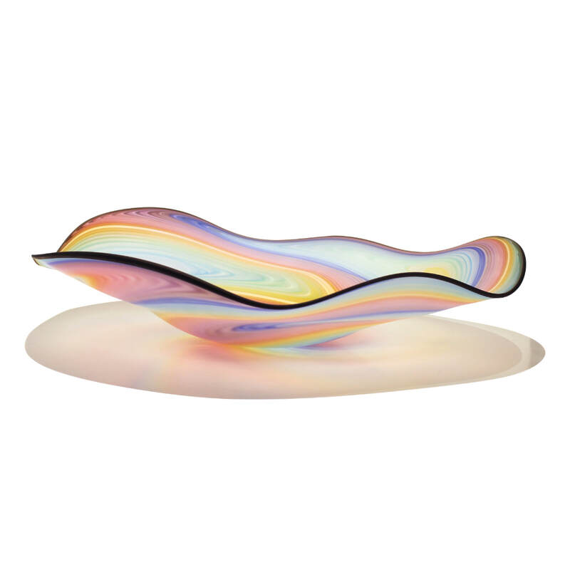 Justin Culina, "Rainbow Platter", Hand Blown Glass, ​490mm Diameter, 2024