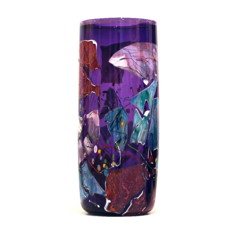Keith Grinter, "Shard Vase - Purple", Hand Blown Glass, 310mm Tall, 2024