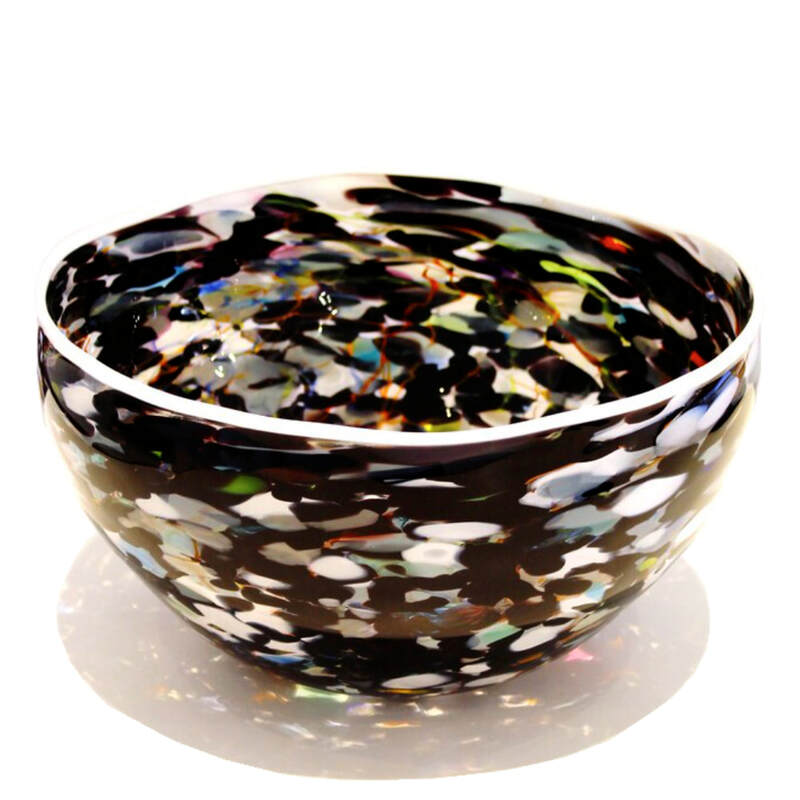 Keith Grinter "Dalmatian Bowl", Hand Blown Glass, 240 Diameter x 140mm Tall, 2023