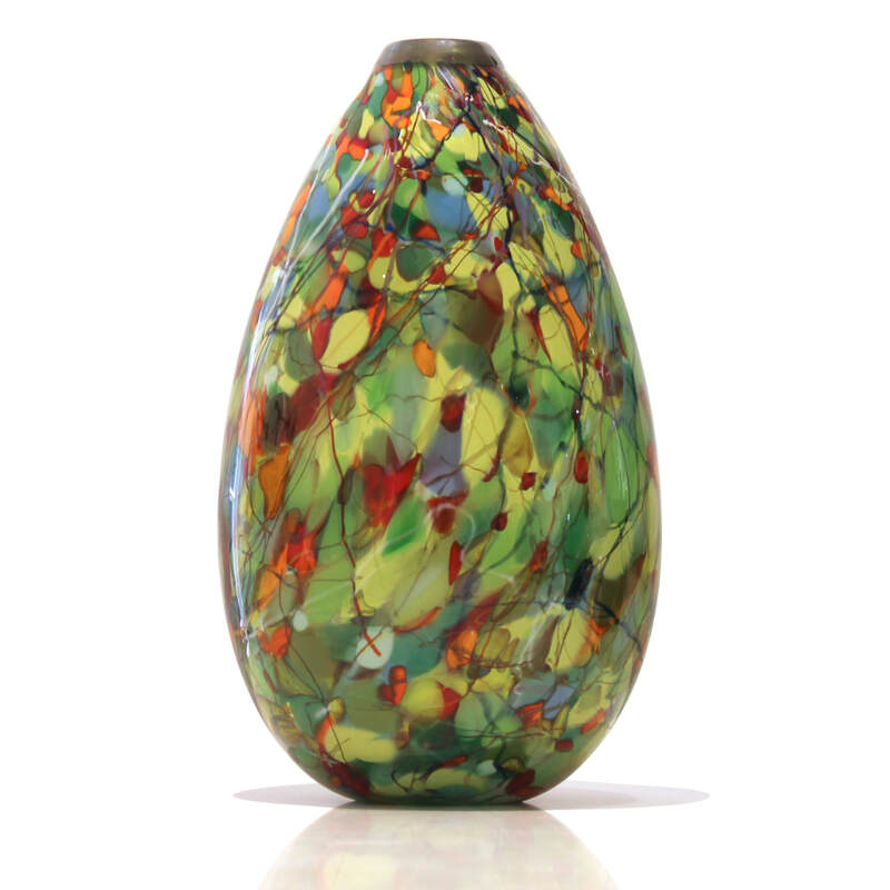 Keith Grinter, "Orchard Teardrop Vase", Hand Blown Glass, 280mm Tall, 2023