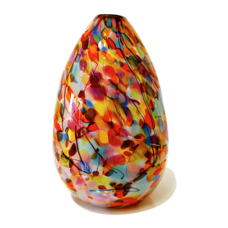Keith Grinter, "Waterlily Teardrop Vase", Hand Blown Glass, 270mm Tall, 2023