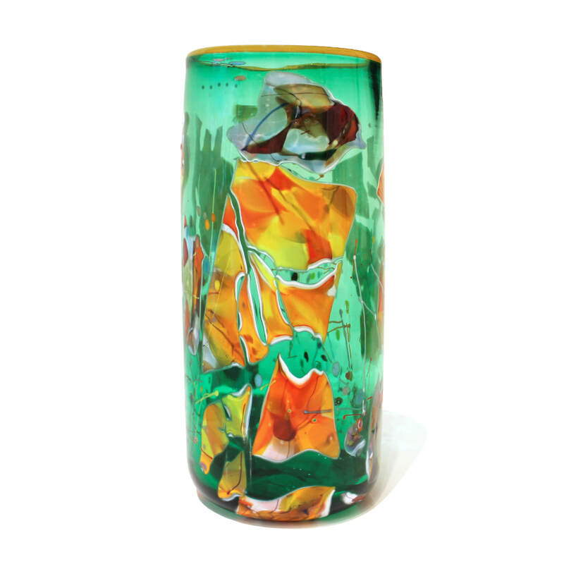 Keith Grinter, "Shard Vase - Emerald Green", Hand Blown Glass, 315mm Tall, 2023