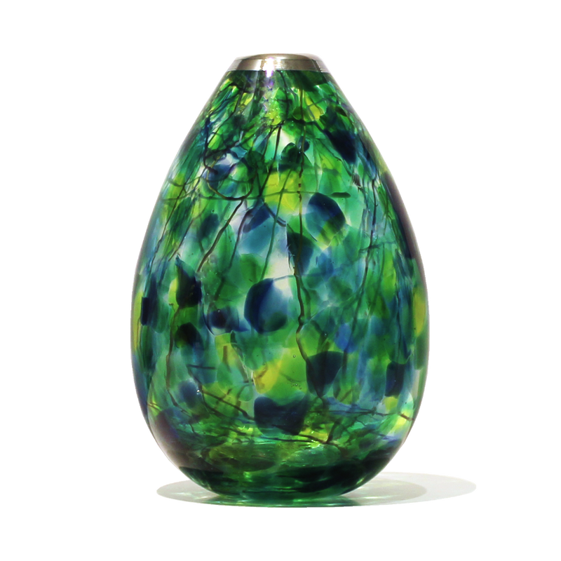 Keith Grinter, "Teardrop Vase - Sea Green", Hand Blown Glass, 180mm Tall, 2023