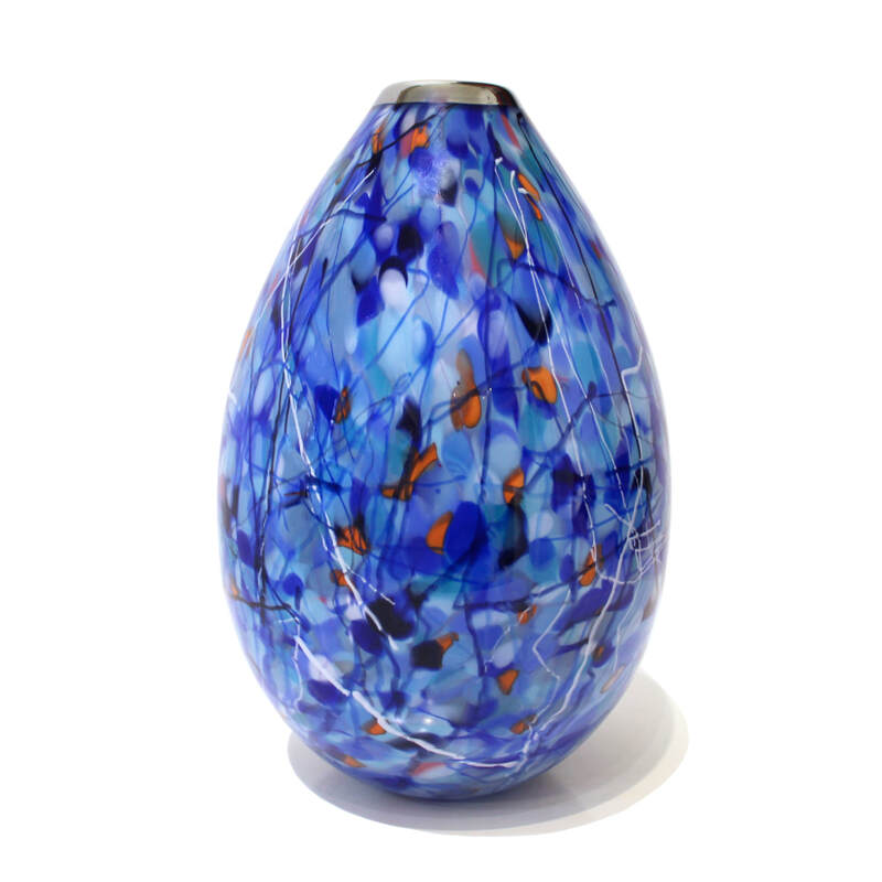 Keith Grinter, "Sky Blue Teardrop Vase", Hand Blown Glass, 245mm Tall, 2023