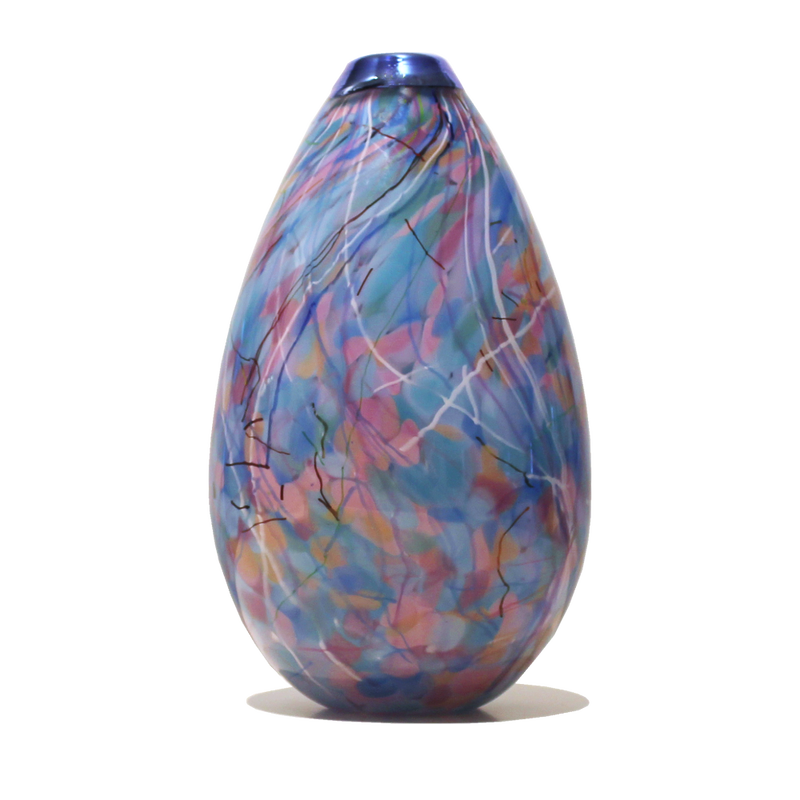 Keith Grinter, "Teardrop Vase - Waterlily", Hand Blown Glass, 180mm Tall, 2023