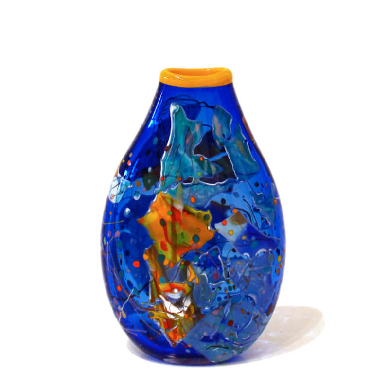Keith Grinter, "Shard Vase- Cobalt", Hand Blown Glass, 310mm Tall, 2023