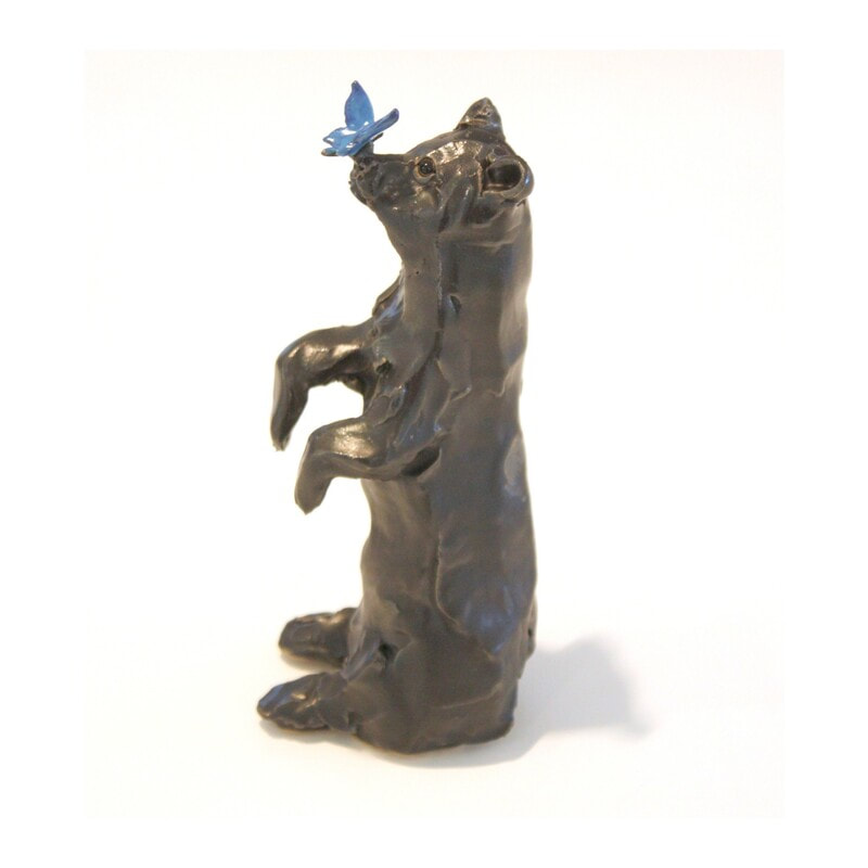 Kylie Matheson- "Bear and Butterfly (Upright)", Ceramic, 170mm tall, 2021