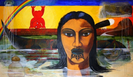 "Whakapapa of Water", By Robyn Kahukiwa
