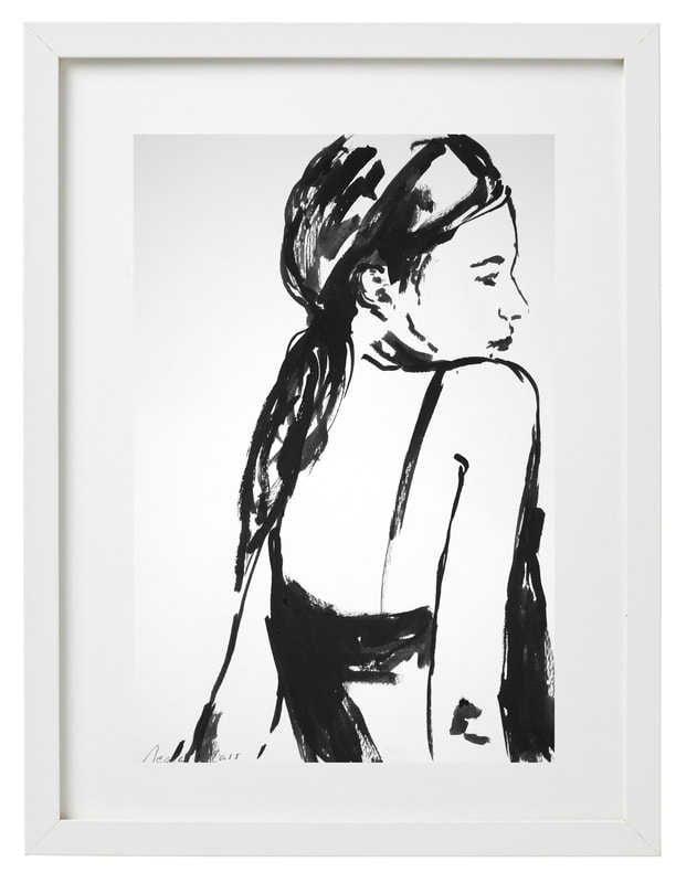 Neala Glass, "Away", Ink on Paper, 300 x 200mm (Artwork Size), Framed, 2020, SOLD