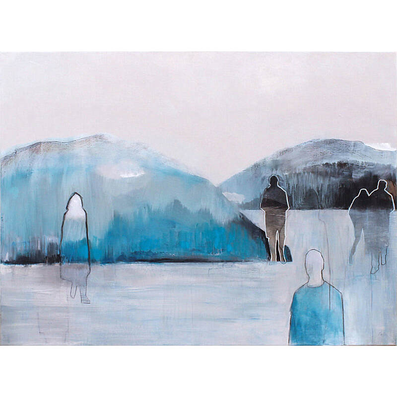 Odelle Morshuis, "Winter Blue", Mixed Media on Canvas, 760 x 1020mm, 2023