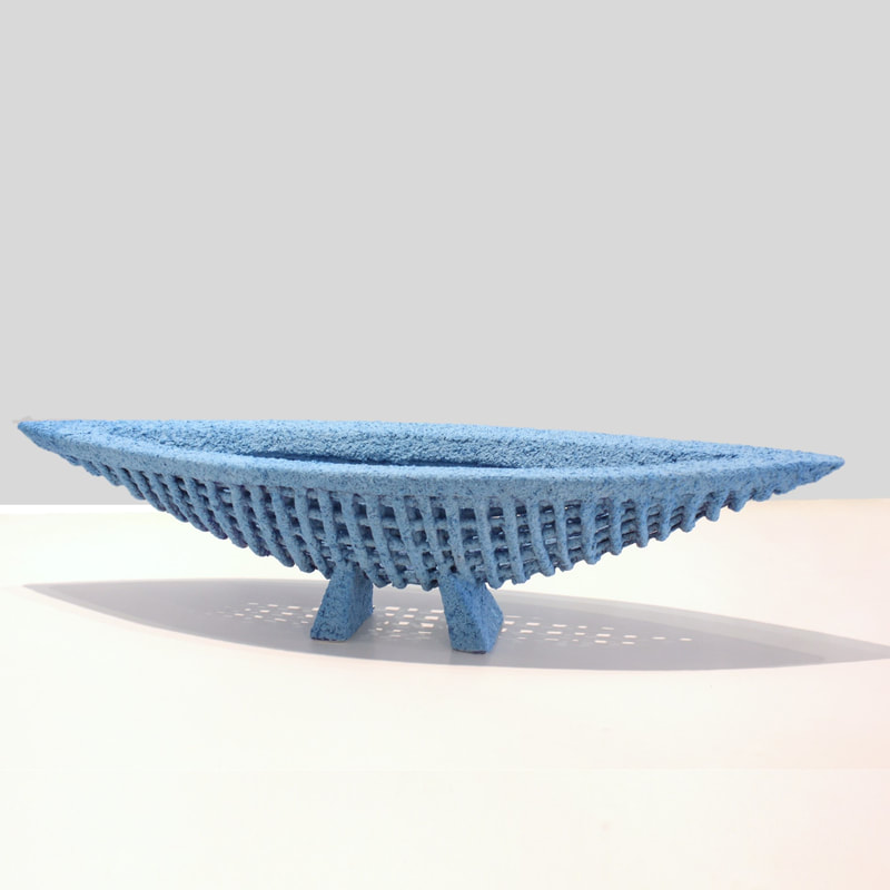 Peter Collis "Waka in Blue", Hand Built Ceramic, 750mm Length