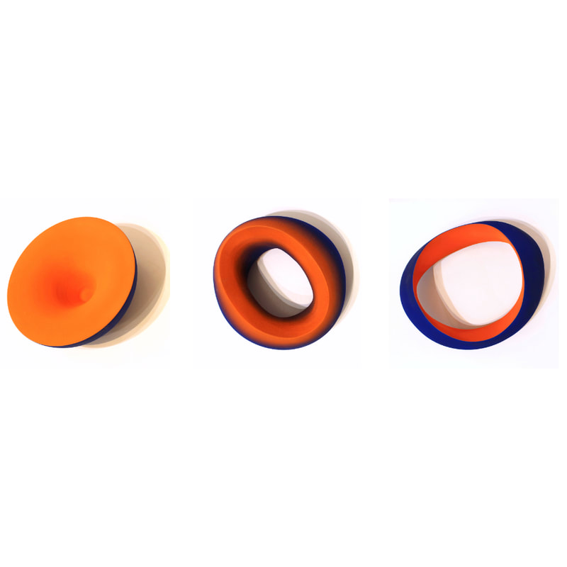Peter Collis, "Orange to Blue (Crater and Ring)", ​Wall Sculpture, 275mm diameter x 100mm deep
