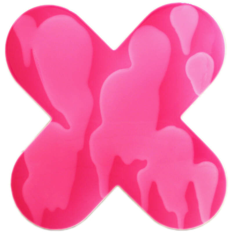 Rae West, "Pink Juicy Kiss", Resin on Board, 480 x 480mm, 2022