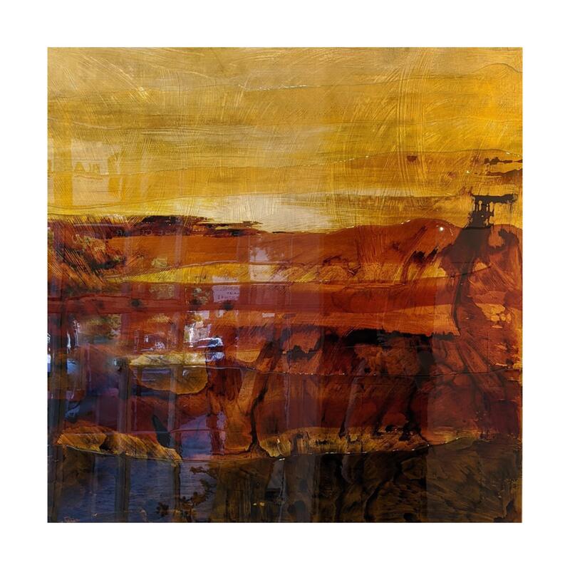Rae West, "Outback Life", Resin and Gold Leaf on Board, 1100 x 1100mm, 2021