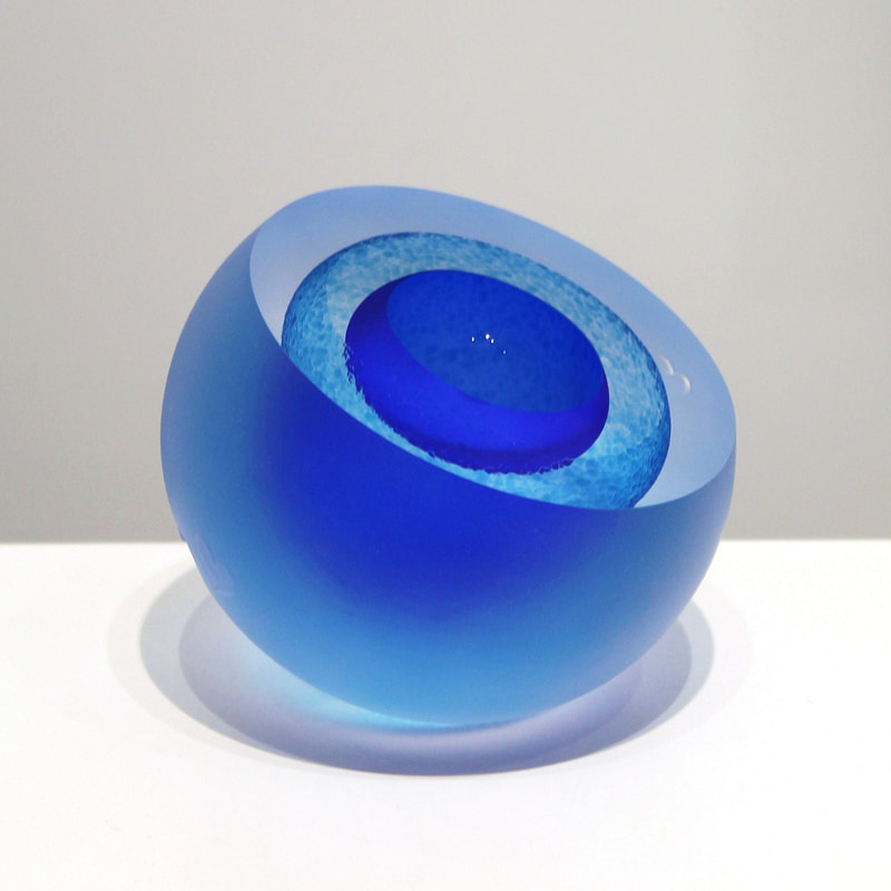Rebecca Heap, "Geode With Hearts", Hand Blown Glass, 120mm Diameter, 2023