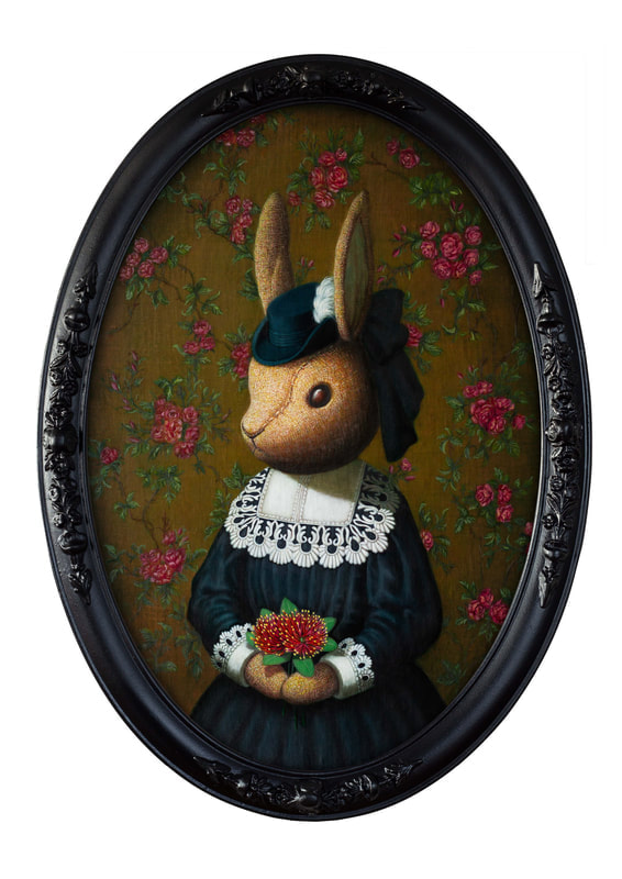 Rieko Woodford-Robinson, "Pohutakawa Bouquet", Oil on Canvas, Framed,  500 × 350mm, 2019, SOLD