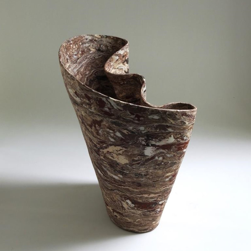 Sue Scobie, "Folding Form (Ripple II)", Coiled Ceramic Sculpture, H 310 x W  290 x D 180mm
, 2022