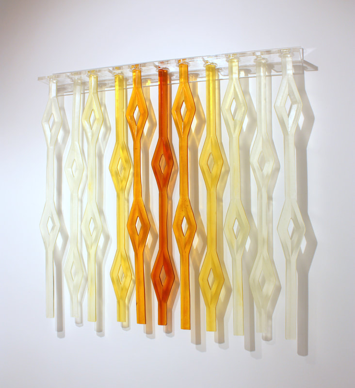 Tom Barter- "Diamond Weave”, Cast Glass Wall Sculpture, 900 x 900mm, 2022, SOLD