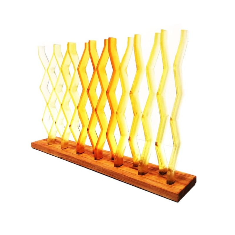 Tom Barter, "Weave", Cast Glass on Timber Base, 590 W x 400 H x 130mm D, 2022
