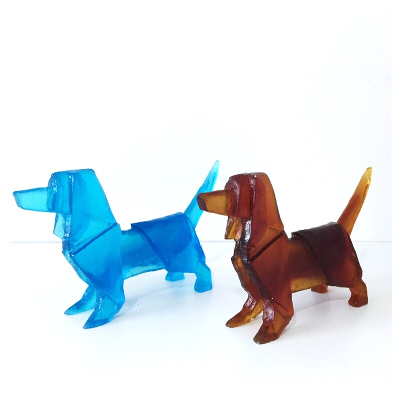 Tom Barter Origami Dog- Small Cast Glass 80 H x 140mm W ​$260 eachPicture