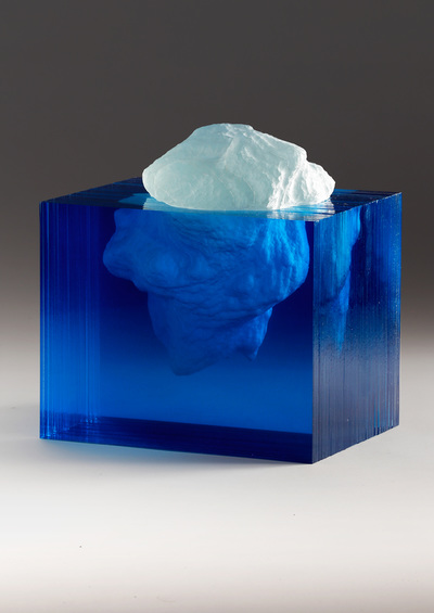 Ben Young, "Arctic I", Laminated float glass, W 250 x H 250 x D 200mm, SOLD