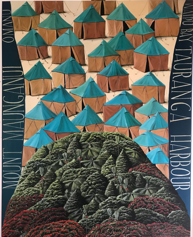 Mark Wooller- 'Mount Maunganui', 80 x 100cm, Oil on canvas 2021