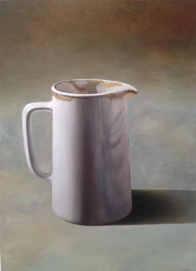 Peter Miller, "A Tired Little Milk Jug", 2009, Oil on Canvas, 405 x 455mm, SOLD