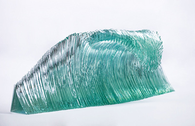 Ben Young, "Born in a Storm", Laminated clear float glass, W 1200 x D 300 x H 300mm, SOLD
