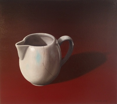 Peter Miller, "A Tired Little Milk Jug", Oil on Canvas, 405 x 455mm, 2009, SOLD