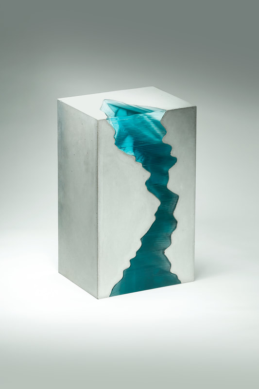 Ben Young- Abyss, Float Glass and Cast Concrete, H 41 x W 25 x D 20cm, 