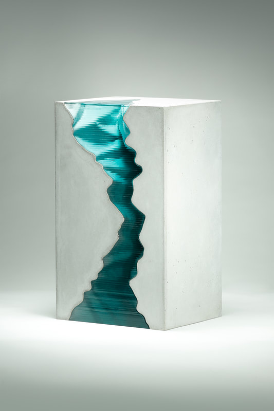 Ben Young- Abyss, Float Glass and Cast Concrete, H 41 x W 25 x D 20cm