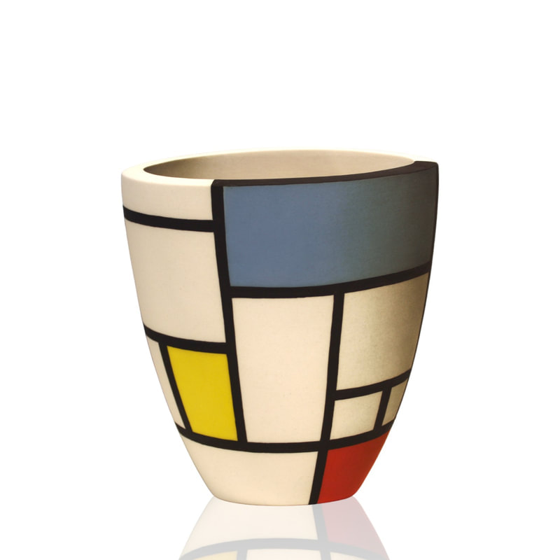 Alice Rose, "Mondrian- Primary", Ceramic, 165mm Tall, 2024