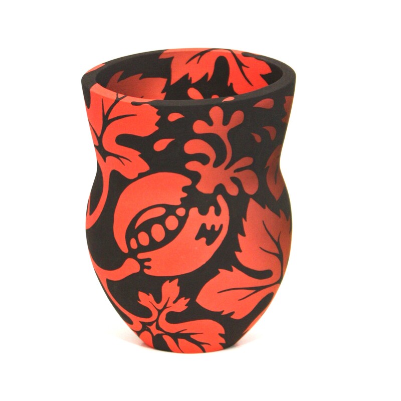 Alice Rose, "Pomegranate Silhouette Red Vase", Ceramic, 2020, 17cm