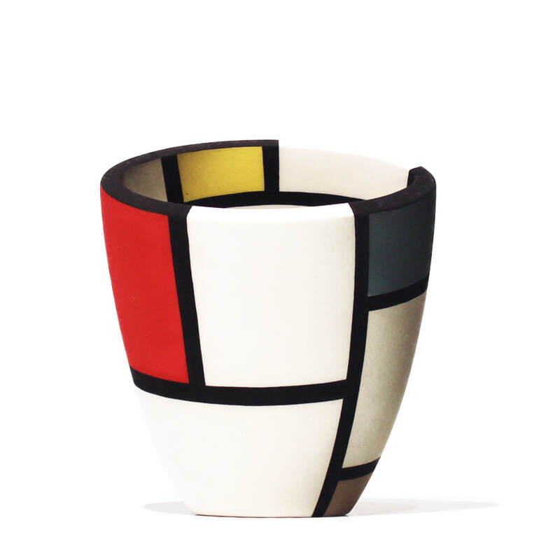 Alice Rose, "Mondrian Vase 1", Ceramic. 155mm Height, 2023